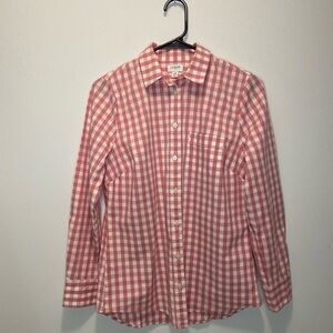 J. Crew Pink and White Gingham Shirt